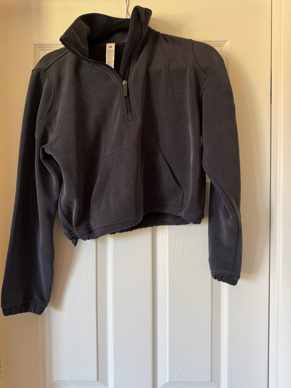 lululemon athletica charcoal gray half-zip pullover hoodie